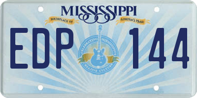 MS license plate EDP144