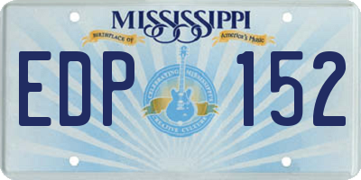 MS license plate EDP152