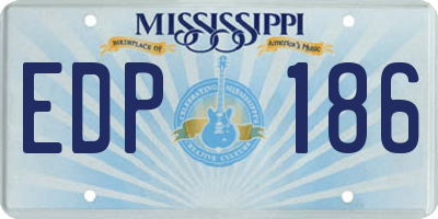 MS license plate EDP186