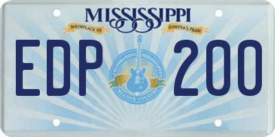 MS license plate EDP200