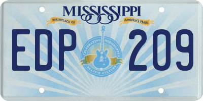 MS license plate EDP209