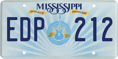 MS license plate EDP212