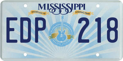 MS license plate EDP218