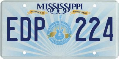 MS license plate EDP224
