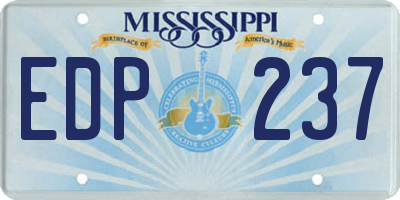 MS license plate EDP237