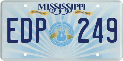 MS license plate EDP249