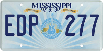 MS license plate EDP277
