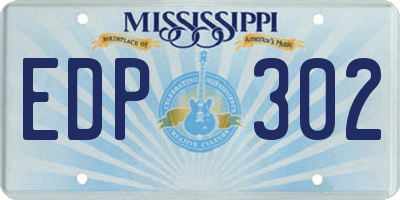 MS license plate EDP302