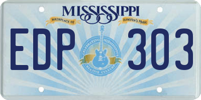 MS license plate EDP303