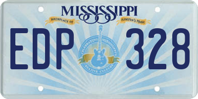 MS license plate EDP328