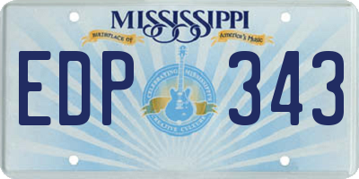 MS license plate EDP343