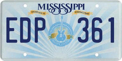 MS license plate EDP361