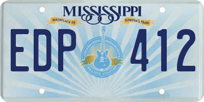 MS license plate EDP412
