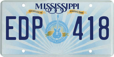 MS license plate EDP418