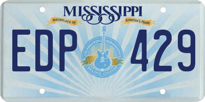 MS license plate EDP429