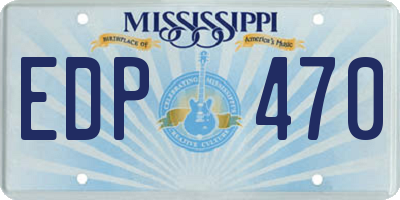 MS license plate EDP470