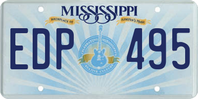 MS license plate EDP495