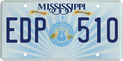 MS license plate EDP510