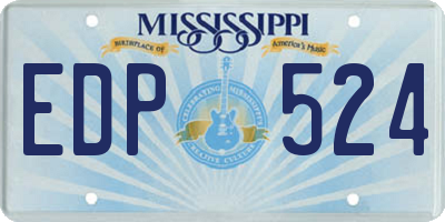 MS license plate EDP524