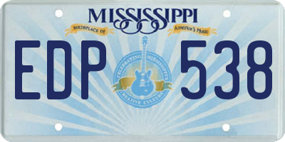 MS license plate EDP538