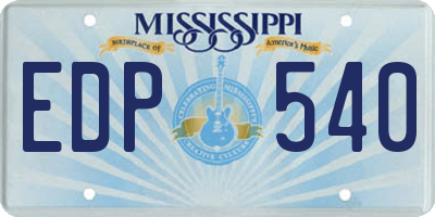 MS license plate EDP540