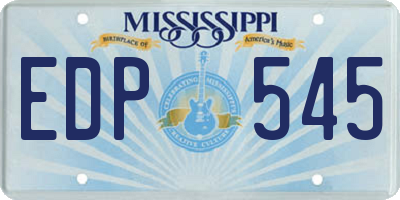 MS license plate EDP545