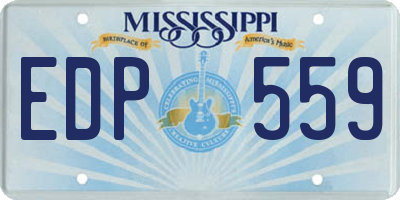 MS license plate EDP559