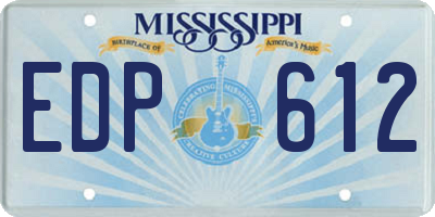 MS license plate EDP612