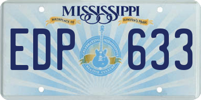 MS license plate EDP633