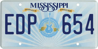 MS license plate EDP654