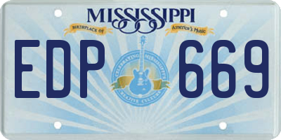 MS license plate EDP669