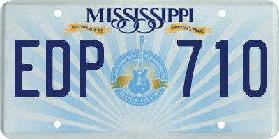 MS license plate EDP710