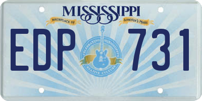MS license plate EDP731