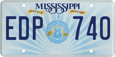 MS license plate EDP740