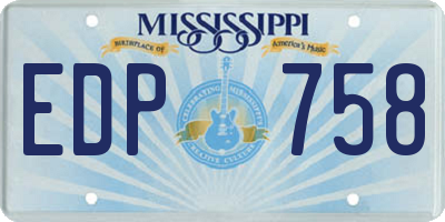 MS license plate EDP758