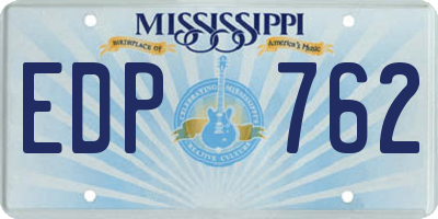 MS license plate EDP762