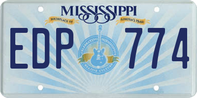 MS license plate EDP774