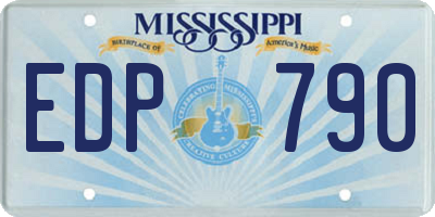 MS license plate EDP790