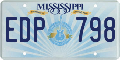MS license plate EDP798