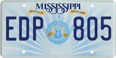 MS license plate EDP805