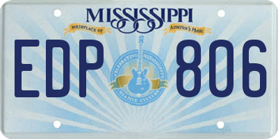MS license plate EDP806