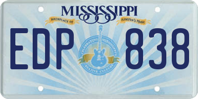 MS license plate EDP838
