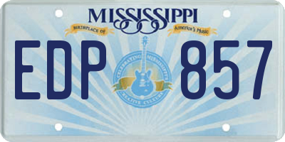 MS license plate EDP857
