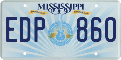 MS license plate EDP860