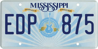 MS license plate EDP875