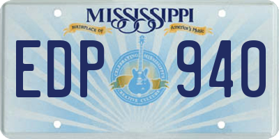 MS license plate EDP940