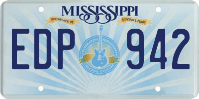 MS license plate EDP942