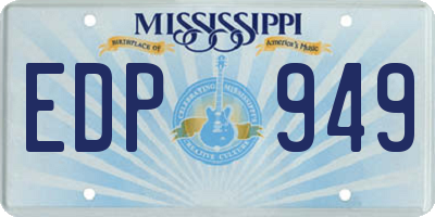 MS license plate EDP949