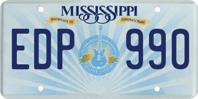 MS license plate EDP990