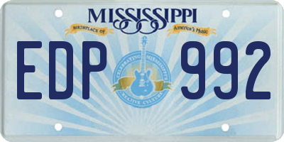 MS license plate EDP992